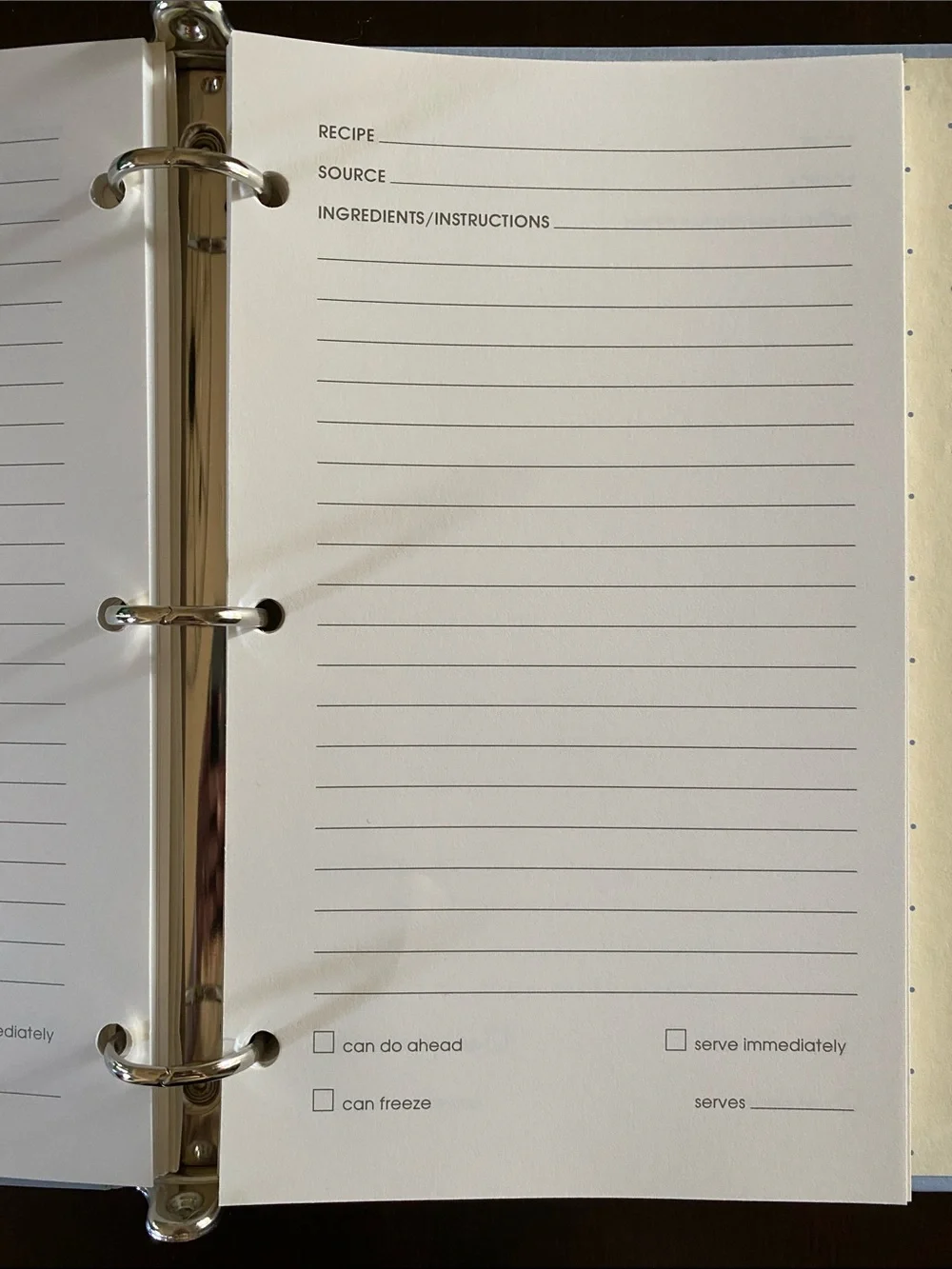 Hallmark Recipe Binder